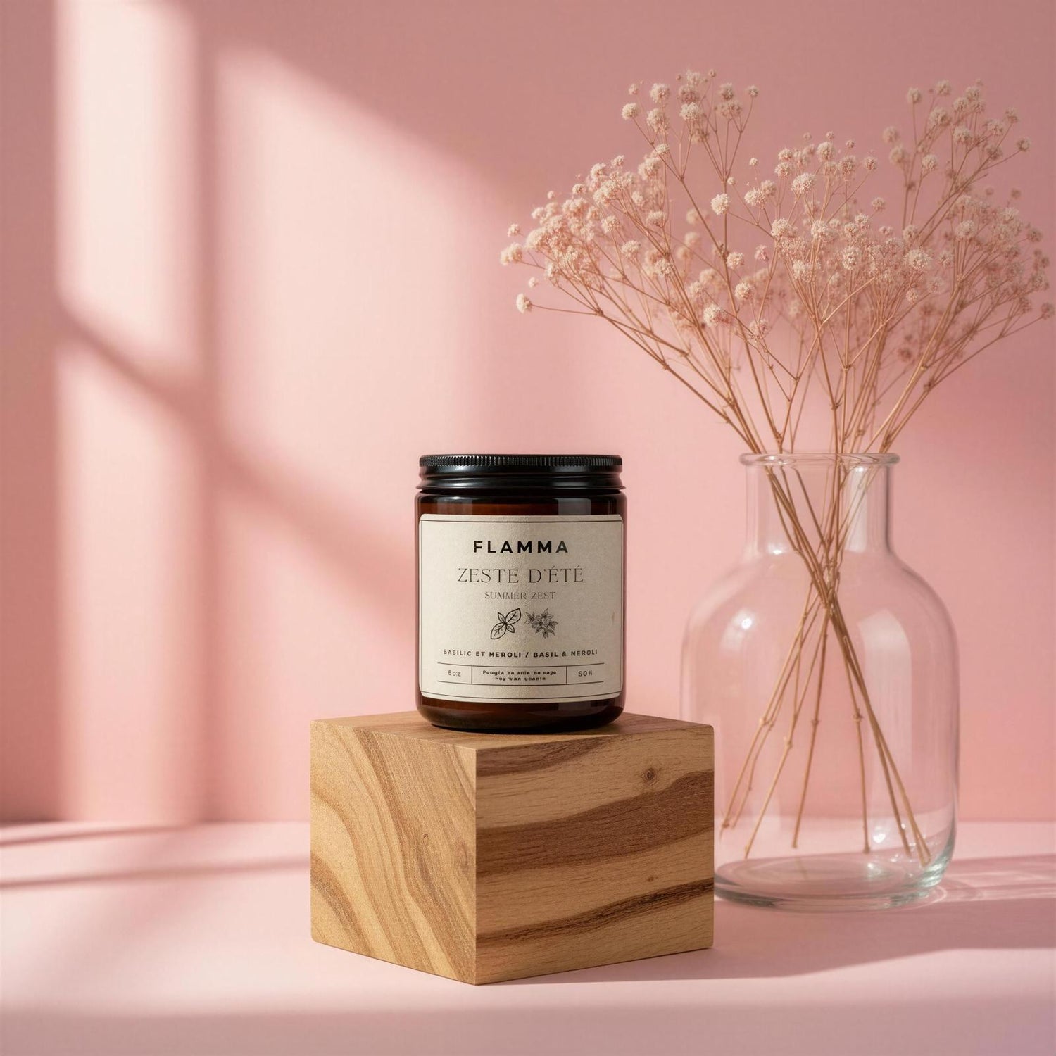 Bougie parfumée basilic et néroli Zeste d’Été – FLAMMA