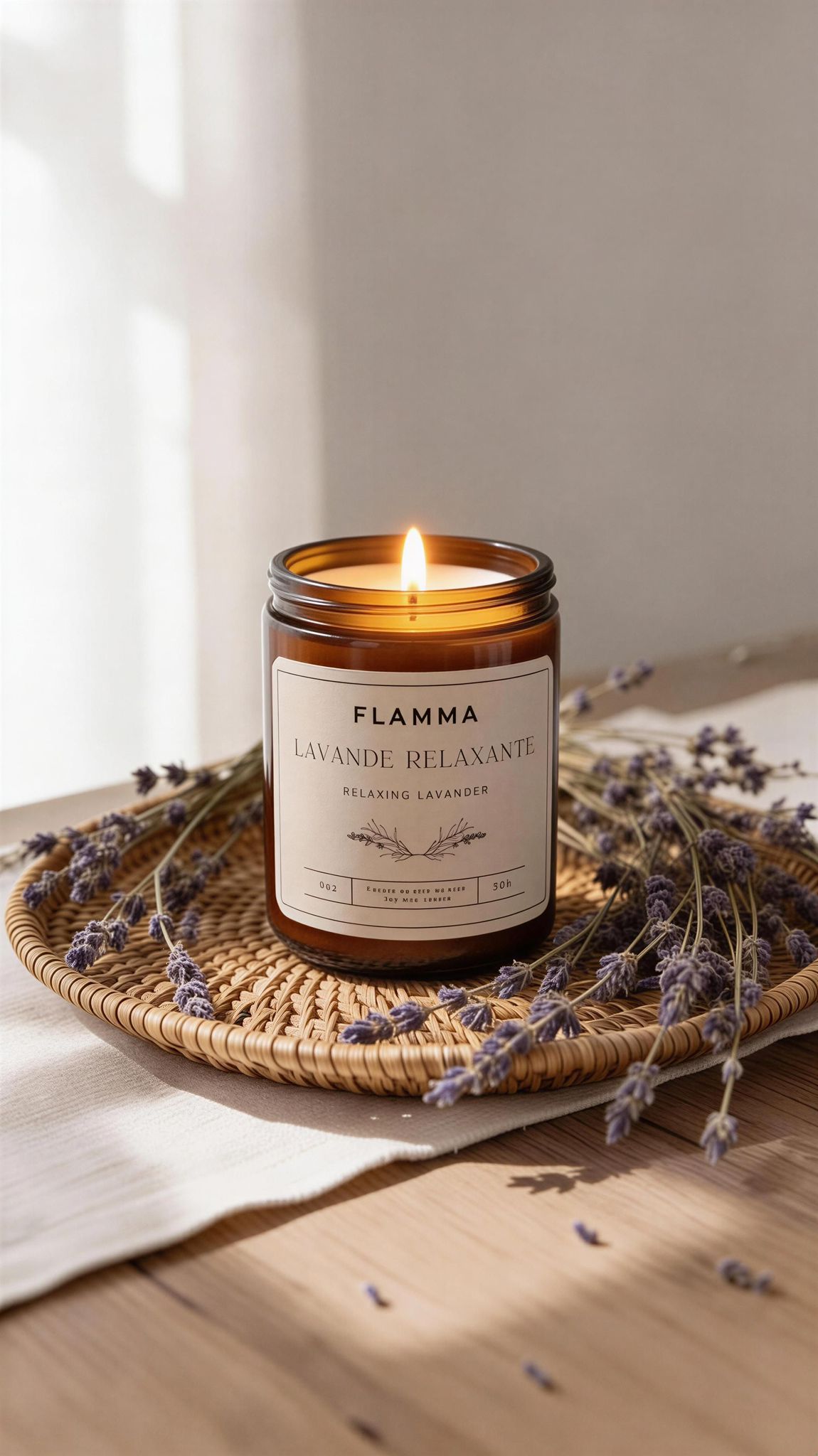 Bougie artisanale à la lavande en cire de soja naturelle – FLAMMA Montréal