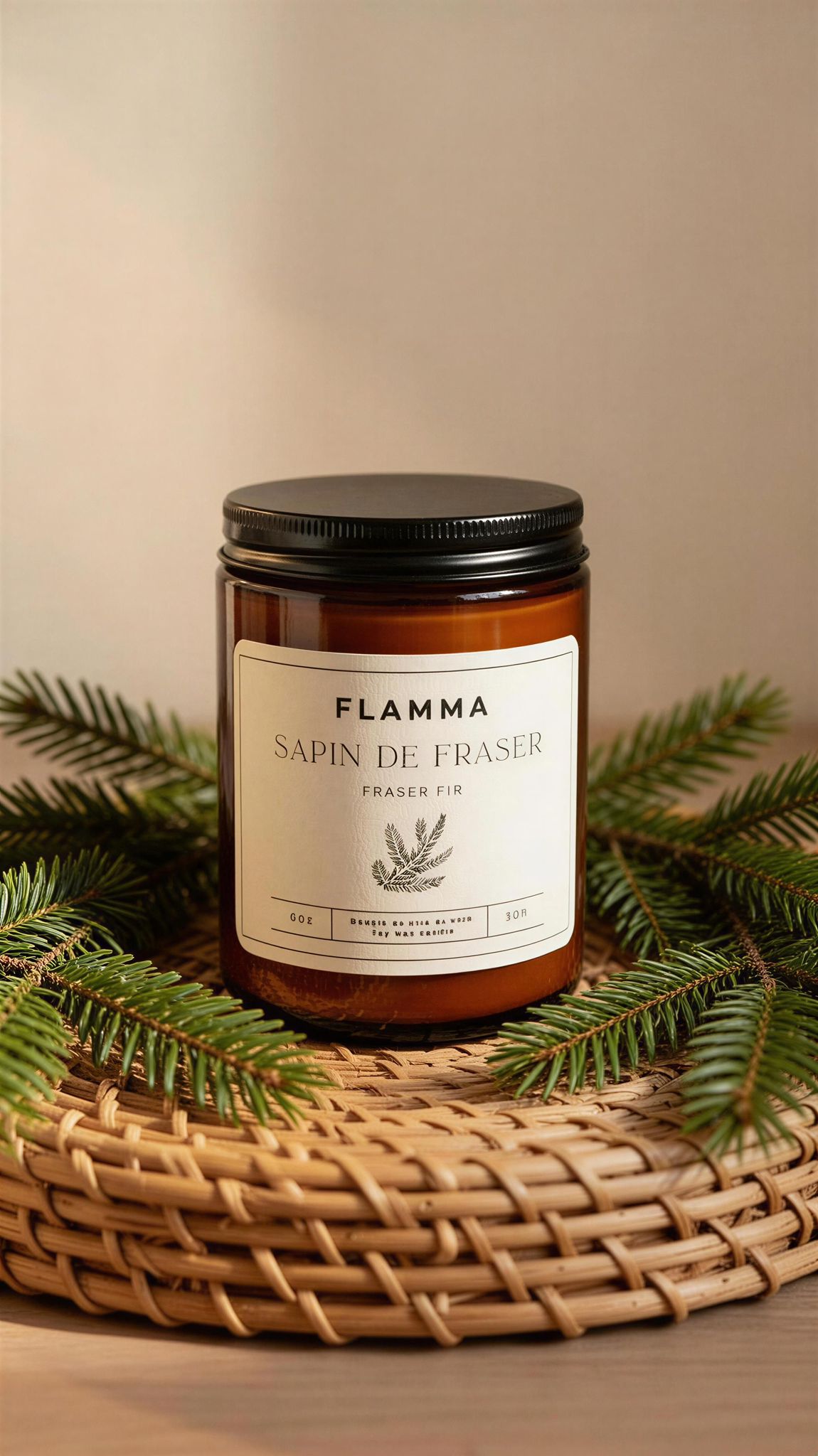Bougie parfumée Sapin de Fraser en cire de soja – FLAMMA