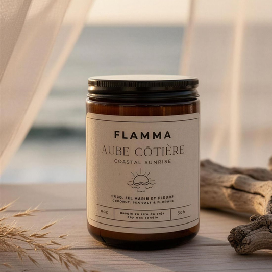 Bougie parfumée Aube Côtière en cire de soja – FLAMMA