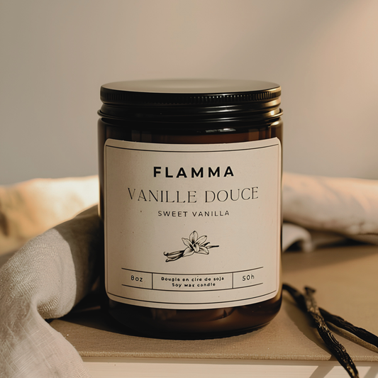 Bougie parfumée Vanille Douce aux notes chaleureuses – FLAMMA